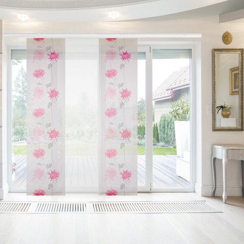 Flächenvorhang 3er Pack 60x260cm mit Druck inkl. Zubehör Schiebevorhang Gardine - Bild 6 von 46