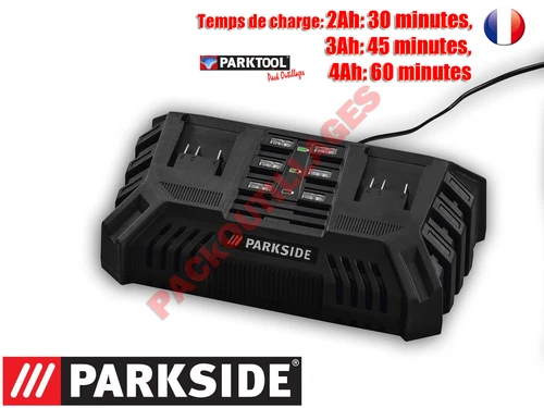 PARKSIDE® Double chargeur rapide 4,5Ah  X 20 V TEAM