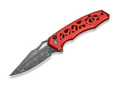 CIVIVI Anaaki Damascus Red Aluminum Damast Taschenmesser Clip Rot C24039-DS1 - Bild 1 von 4