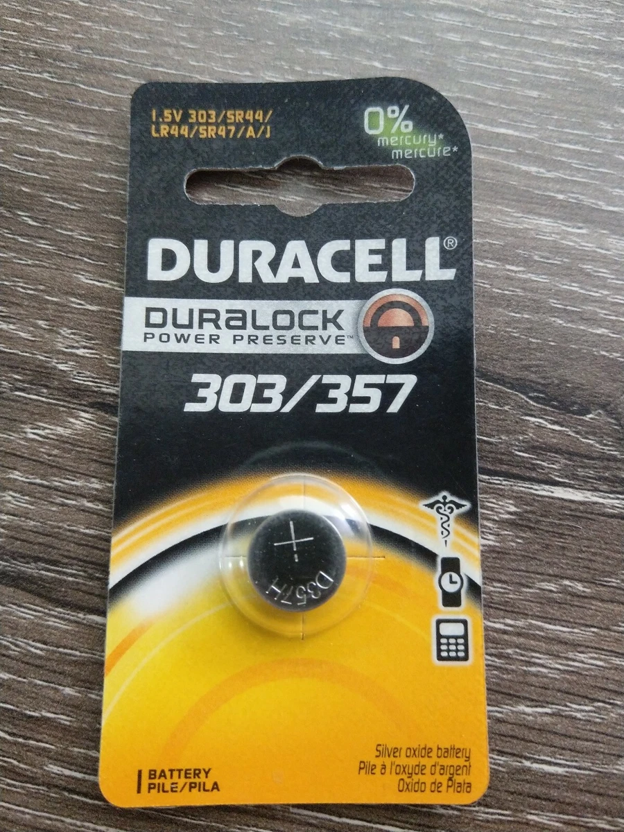 1 NEW DURACELL 303/357 SR44 LR44 SR47 SILVER OXIDE BATTERY NEW