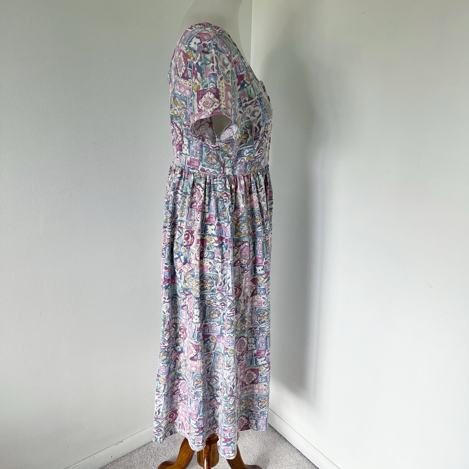 Vintage 80s 90s Printed Pattern Patchwork Style F… - image 9