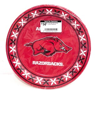 ARKANSAS RAZORBACKS LUNCH PLATE 8ct | eBay