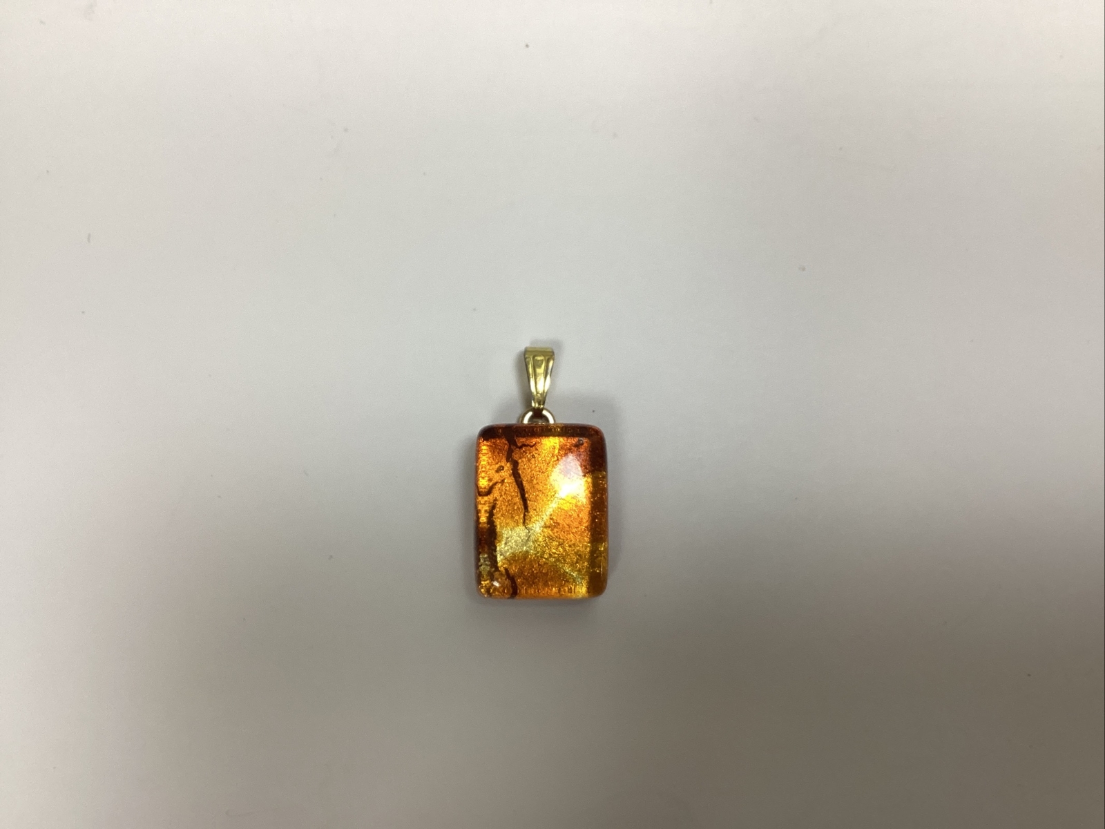 Murano Pretty Orange Rectangular Pendant - image 2