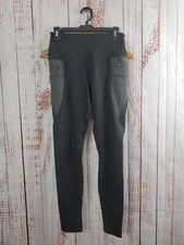 90 Degree by Reflex Women’s Small Black Activewear Yoga Leggings Zipper Pockets 