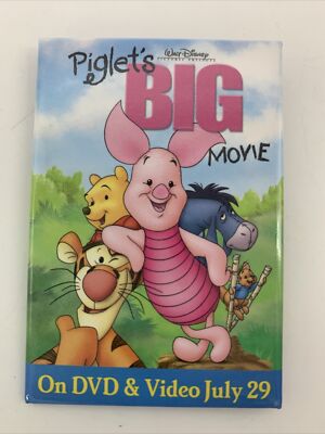Piglet's Big Movie Winnie The Pooh Disney Vintage Pin Pinback Tigger, Pooh