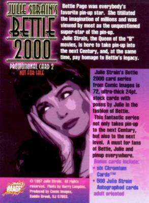 COMIC IMAGES - JULIE STRAIN BETTIE PAGE 2000 P2 PROMO TRADING CARD