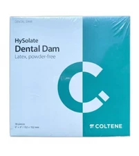 Coltene Hysolate Dental Rubber Dam Sheets Latex Extra Strength 36pc (6x6 Inch)