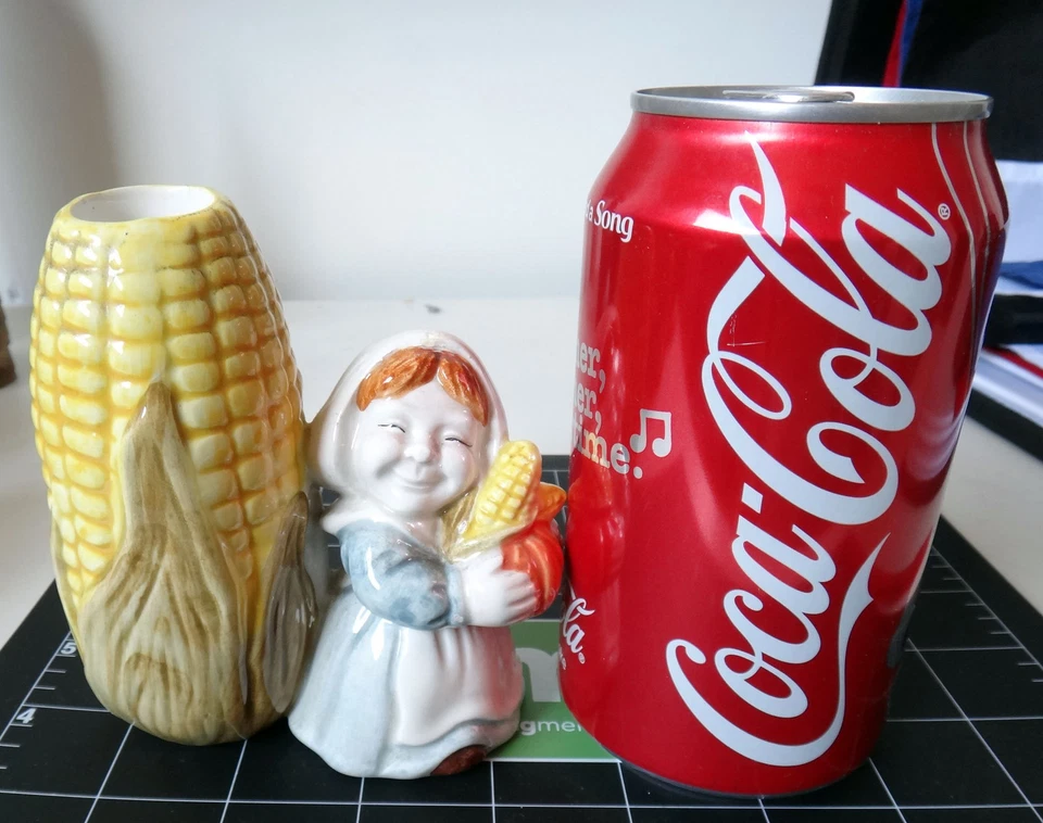 MAÍZ en la MAZORCA peregrino cuáquero acción de gracias candelabro de colección porcelana Foto 4 de 4