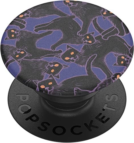 PopSockets: Phone Grip with Expanding Kickstand, Pop Socket for Phone Black Cat