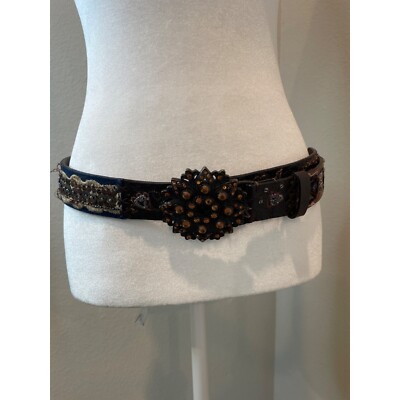 Chico\'s Brown and Cream Embellished Belt - M Chico main image 4