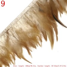 1M Hühnerfeder-Fransenborte Multicolor 10–15 cm Für DIY Deko Nähen, Neu