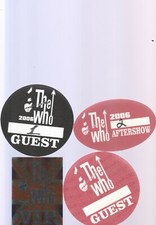 THE WHO LOT OF 4 2006 BACKSTAGE PASSES