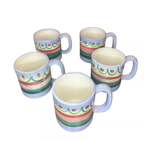 Vintage Gail Pittman Pottery Mugs Lot of 5 