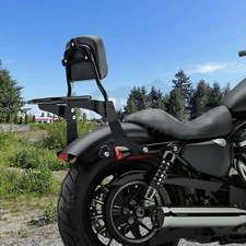 MOFUN Sissy Bar Backrest w/Luggage Rack For Harley Sportster XL 883 1200 2004-UP