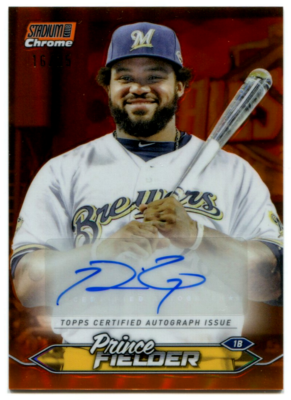 2024 Topps Stadium Club Prince Fielder Orange Parallel Auto SP 16