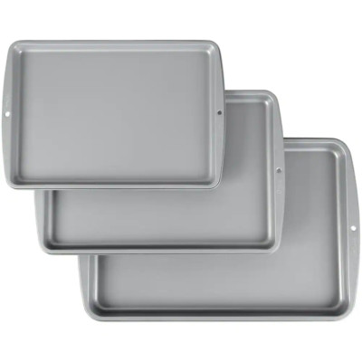 3 Piece Baking Sheets Pan Set Small, Medium & Large Nonstick Cookie Sheets Tray