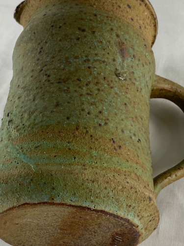 Studio Art Pottery Ceramic Pitcher Mint Green Brown possibly by Tom Mirt - Picture 15 of 18