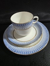 Vintage Queen's G.W. & Sons B Teacup,Saucer & Teaplate Blue and white with gold