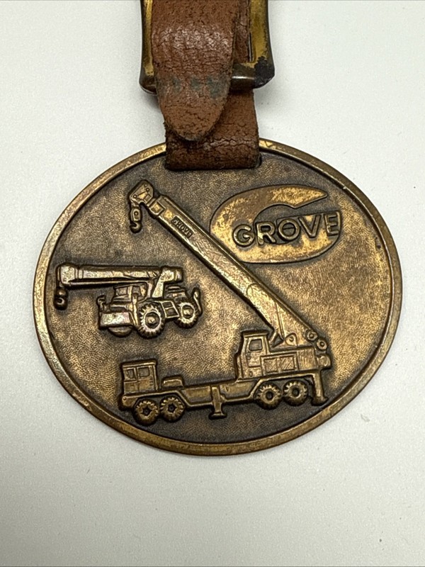 VINTAGE KEY FOB ORIGINAL STRAP GROVE MANUFACTURING COMPANY CRANE SHADY GROVE PA