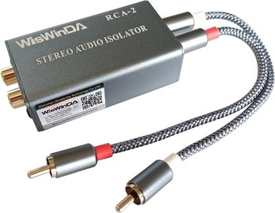 Noise Isolator RCA Audio Hum Eliminator (No Affects Bass) Silver-Gray 