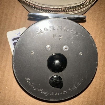Vintage Hardy Bros Marquis #7 Fly Fishing Reel with Brown Case 3 1