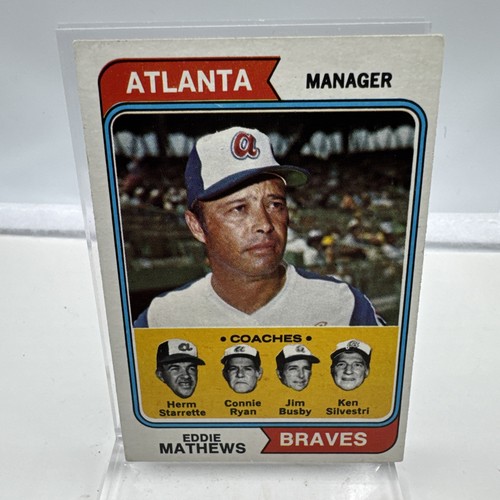 1974 Topps #634 EDDIE MATHEWS card! BRAVES! HOF! - Picture 2 of 7