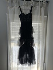 City Studio Black (juniors 7/8)Tulle Ruffle Tiered Dress Sleeveless Formal Party