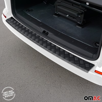 Protection De Pare-Chocs Arrière CHROMEMASTER - Compatible Peugeot Partner 2019+ - Aluminium Ondulé Graphite - Bande Anti-Rayures Coffre