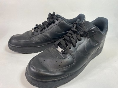   Nike Air Force 1 07 Low Triple Black Shoes Casual Mens Size 15 315122-111
