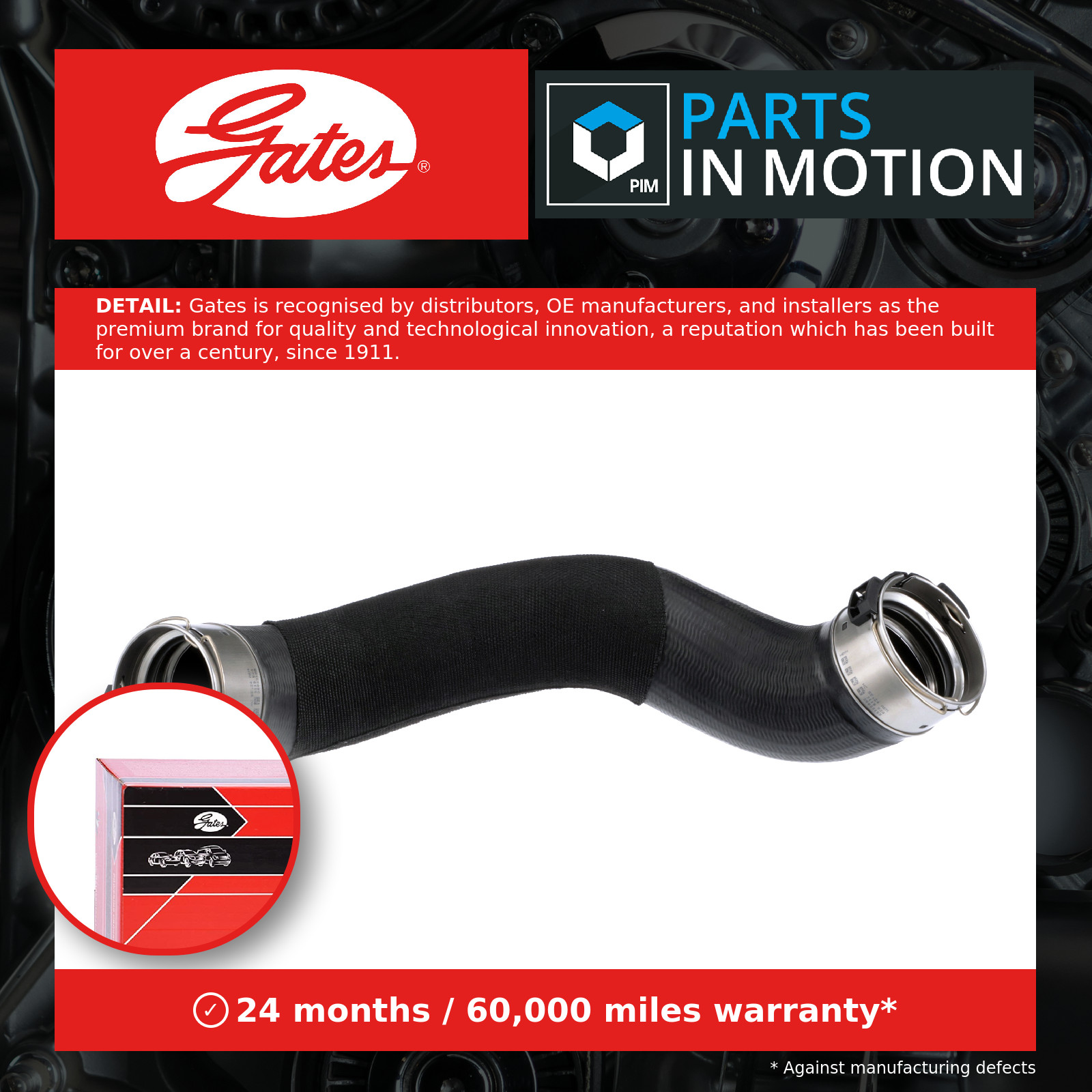 Turbo Hose 09-1374 Gates Charger 11614753651 11618511338 417711374 Quality New