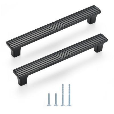 4 Pack 5-inch Black Zinc Modern Cabinet Pulls Drawer Handles for Closet