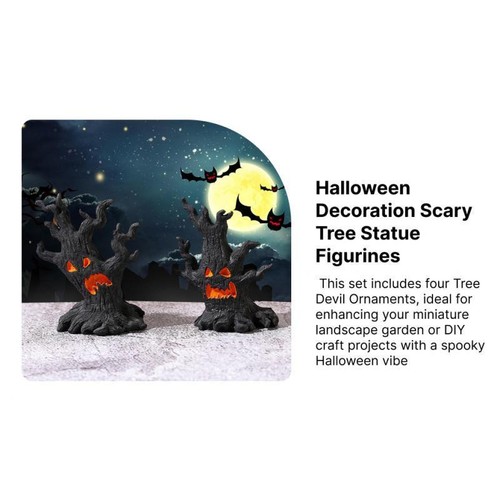 4 Stück Halloween Dekoration Figurine Ornamente Für Eingang Kamin Hause - Picture 7 of 7