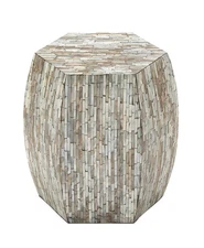 Mother of Pearl Shell Handmade Side End Accent Table Shell Mosaic Hexagon End...