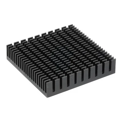 Kühlkörper 50x50x11mm Alu mit therm. blauem Aufkleber schwarz - Bild 1 von 4