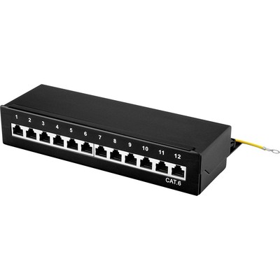 Renkforce  12 Port Netzwerk-Patchbox  CAT 6 1 HE  Bestückt