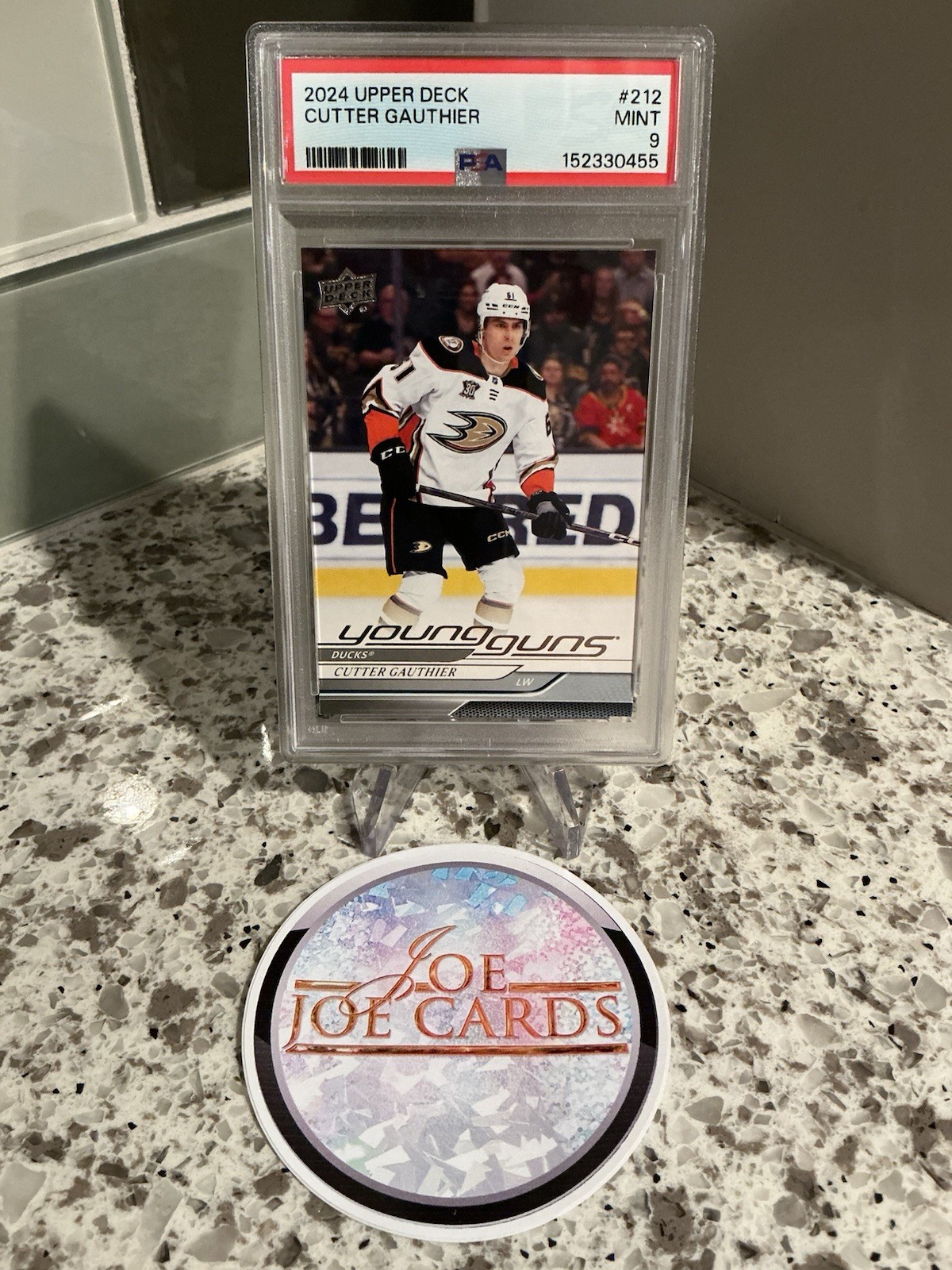 2024 UPPER DECK 212 CUTTER GAUTHIER PSA 9 YOUNG GUNS ROOKIE CARD RC 