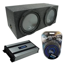 Universal Car Stereo Rearfire Sealed Dual 10" Harmony R104 Sub Box & HA-A800.1