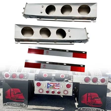 Stainless Steel 30" Mudflap Hanger Set For Semi Trucks, Spring Loaded 2.5" Bolt