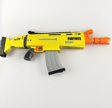 NERF Fortnite Yellow Dart Blaster Gun with Gray Magazine Clip Ages 8 Toy