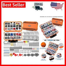 187/343pcs Fishing Accessories in Compact Tackle Box - Perfect for Bass Fishing