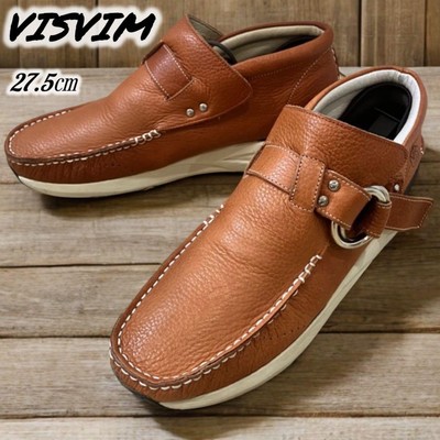 Men 9.5US visvim Moccasin Boots Double Ring Brown Thick Sole #EF ADA