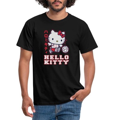 Hello Kitty Spielt Fussball Sport Männer T-Shirt