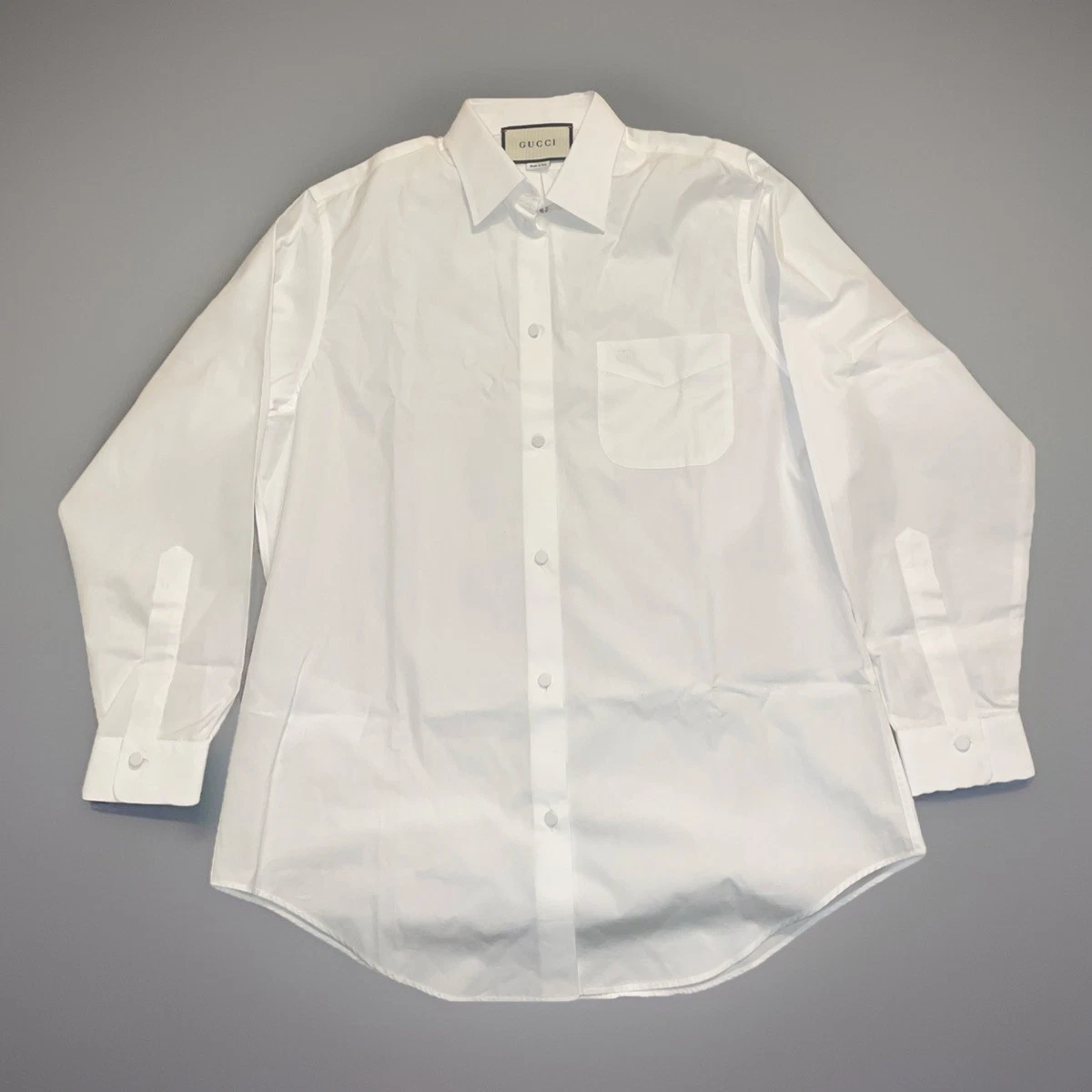 GUCCI ホワイト長袖シャツ 38サイズ Gucci Long Sleeve White Shirts for Men for sale | eBay