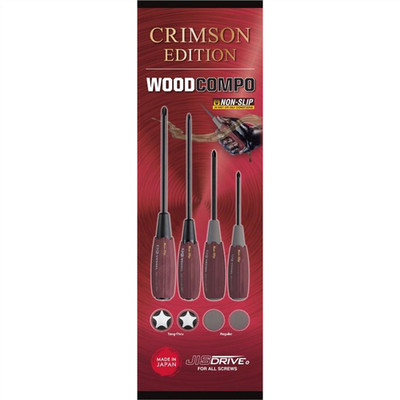Steelman Products 3304JSPBCR Vessel Tools WOOD-COMPO JISDRIVE Screwdriver 4PC. S