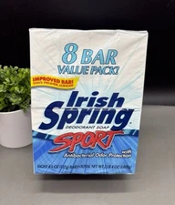 VTG Irish Spring Sport Deodorant Soap Bars 8 pack (4.5 oz Each) new/sealed