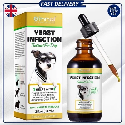 OIMMAL Natural Yeast Infection Treatment Drops Dogs Itchy Skin Relief Immune Support UK