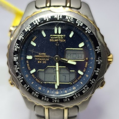 C605-Q00567 CITIZEN ECO-DRIVE TITANIUM DIGITAL/ANALOG MEN'S WATCH RTN-7-JC-9