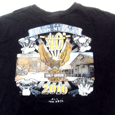 Harley Davidson  T-Shirt 40th Anniversary Rhein-Neckar Skull 2016 2XL