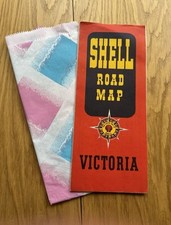 1956 Vintage Road Map By SHELL Oil Company of VICTORIA Australia Melbourne