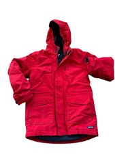 Lands' End Boys Coat Size M 10/12 Red Double Zipper Squall Jacket